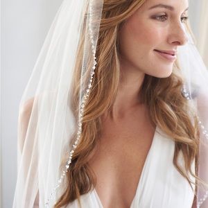 Dareth Colburn DELICATE CRYSTAL BEADED VEIL